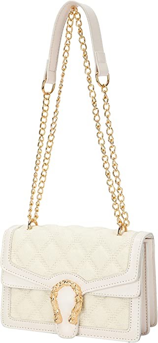 Crossbody Shoulder Evening Bag for Women - Snake Printed Leather Messenger Bag Chain Strap Clutch... | Amazon (US)