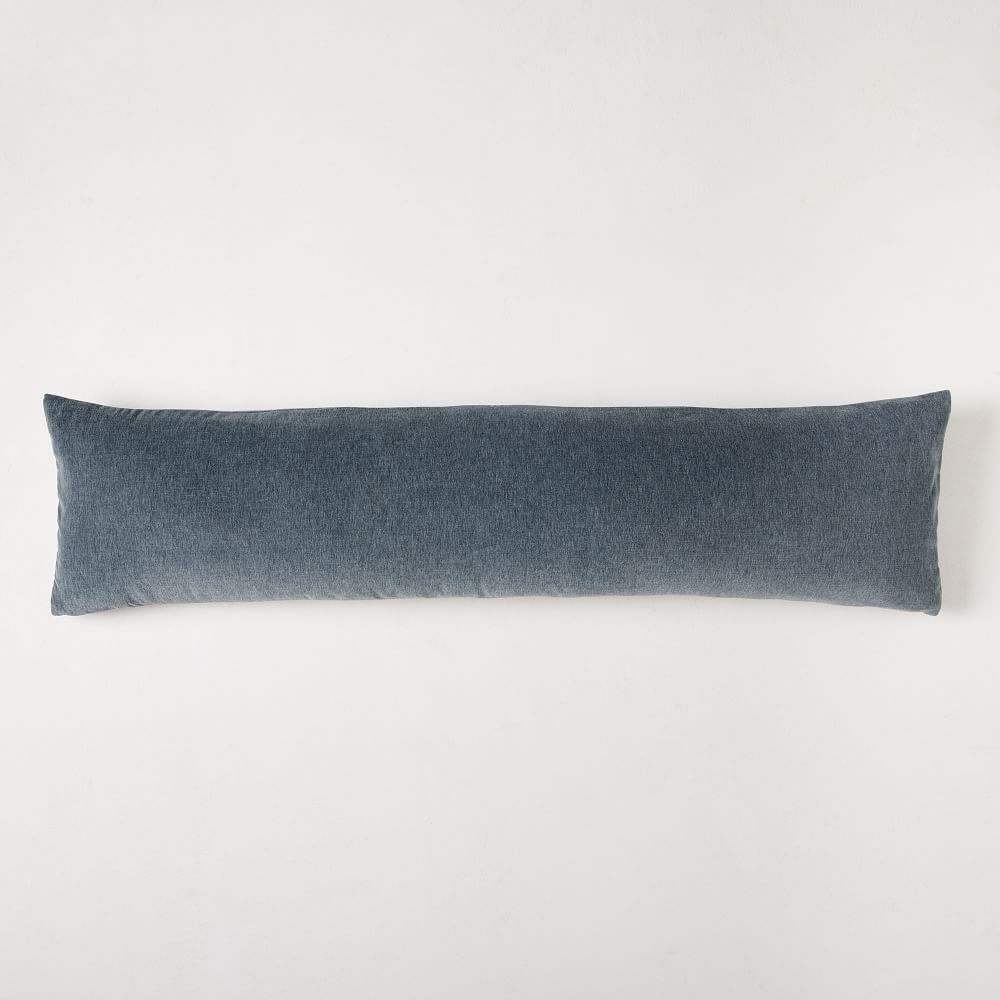 Classic Cotton Velvet Pillow Cover, 12&amp;quot;x46&amp;quot;, Ocean | West Elm (US)