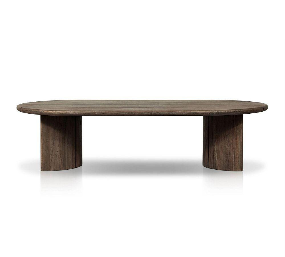 Paulina Teak Oval Outdoor Coffee Table, Toasted Brown | Pottery Barn (US)