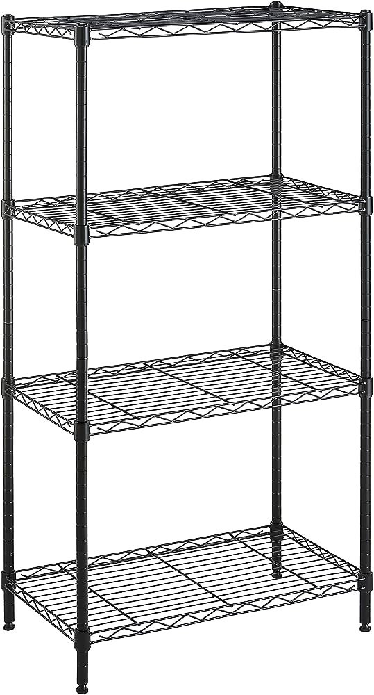 Amazon Basics 4-Shelf Adjustable Storage Shelving Unit, 200 Pound Loading Capacity per Shelf, Ste... | Amazon (US)