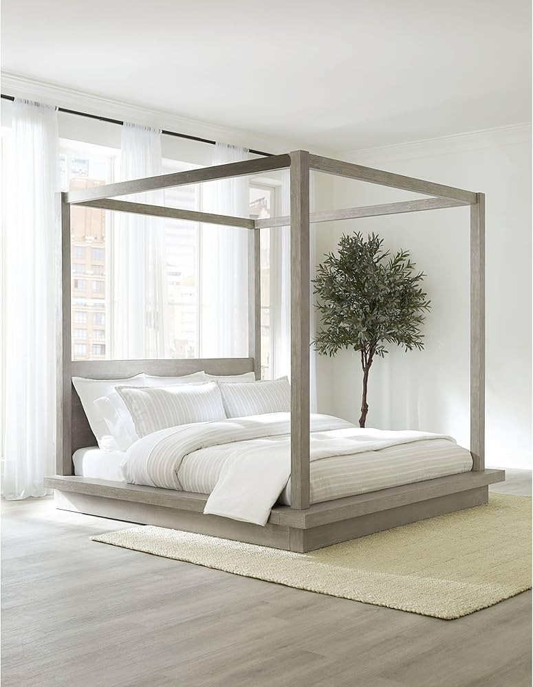 Modus Furniture Solid Wood Canopy Bed, King (U.S. Standard), Melbourne - Mineral | Amazon (US)