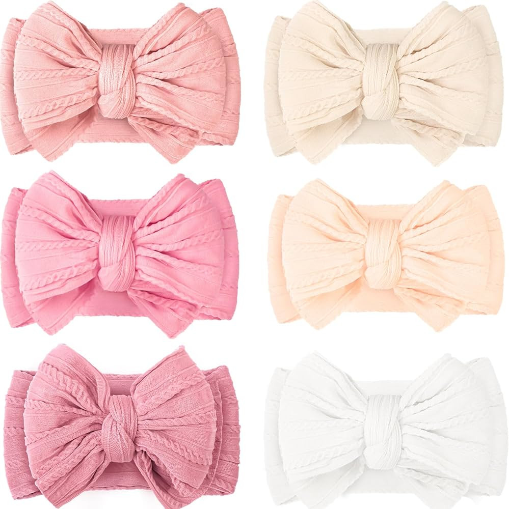 CÉLLOT 6 Pcs Baby Bows Headbands Nylon Hairbands Baby Girl Bows Hair Accessories for Newborn Inf... | Amazon (US)