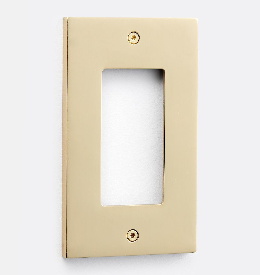 Fenton Single GFCI Switchplate, Aged Brass | Rejuvenation