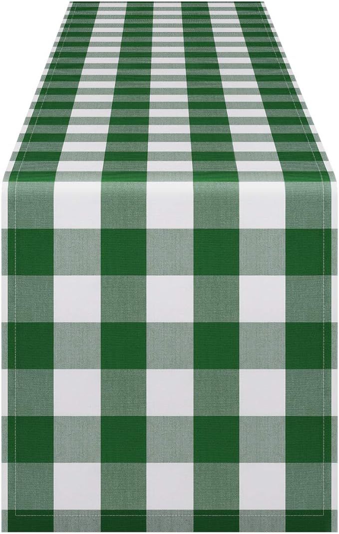 InnoGear Classic Table Runner, 14 x 108 inch Buffalo Check Table Runners Polyester Cotton Green a... | Amazon (US)