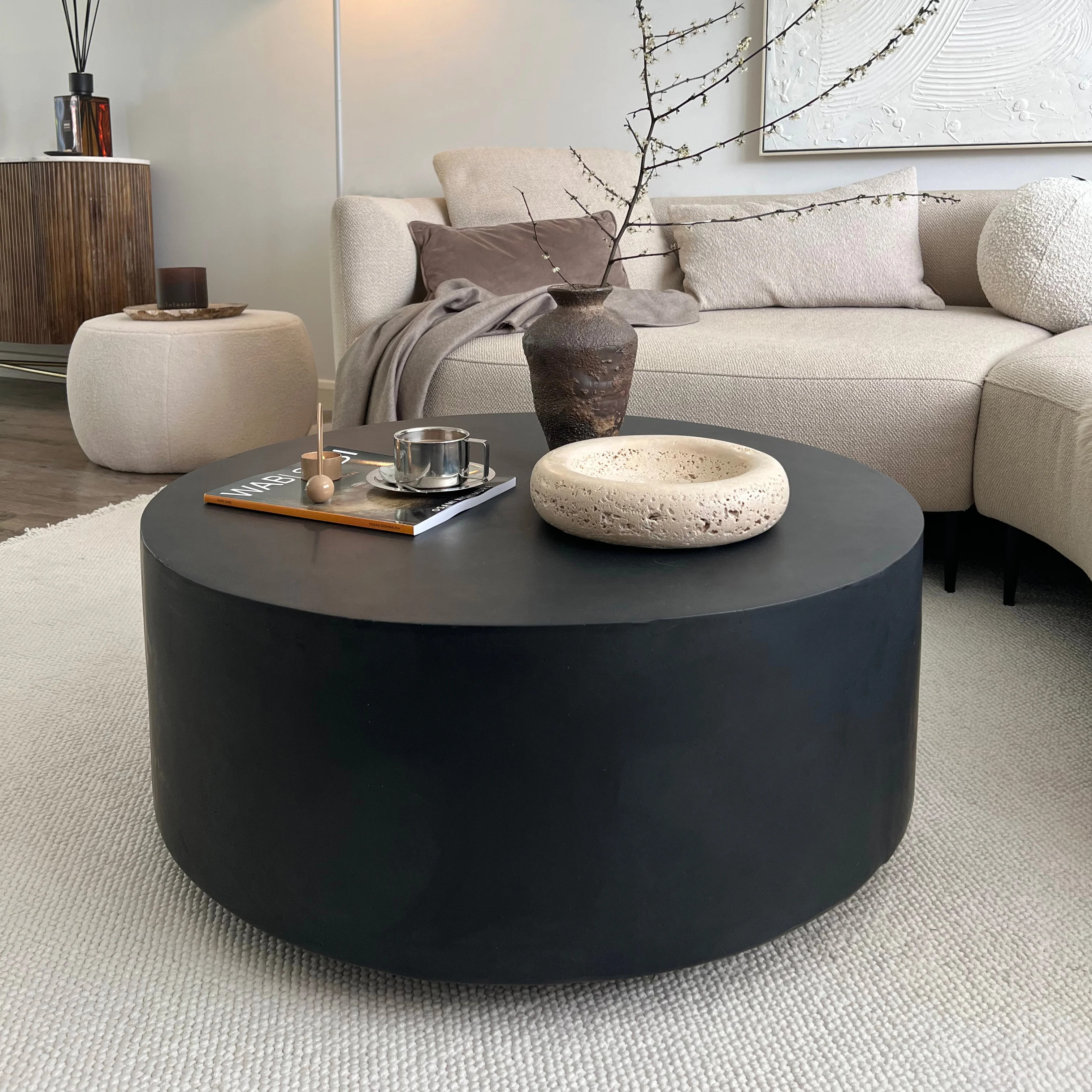 Angelo - Minimal Onyx Round Coffee Table Large | William Wood