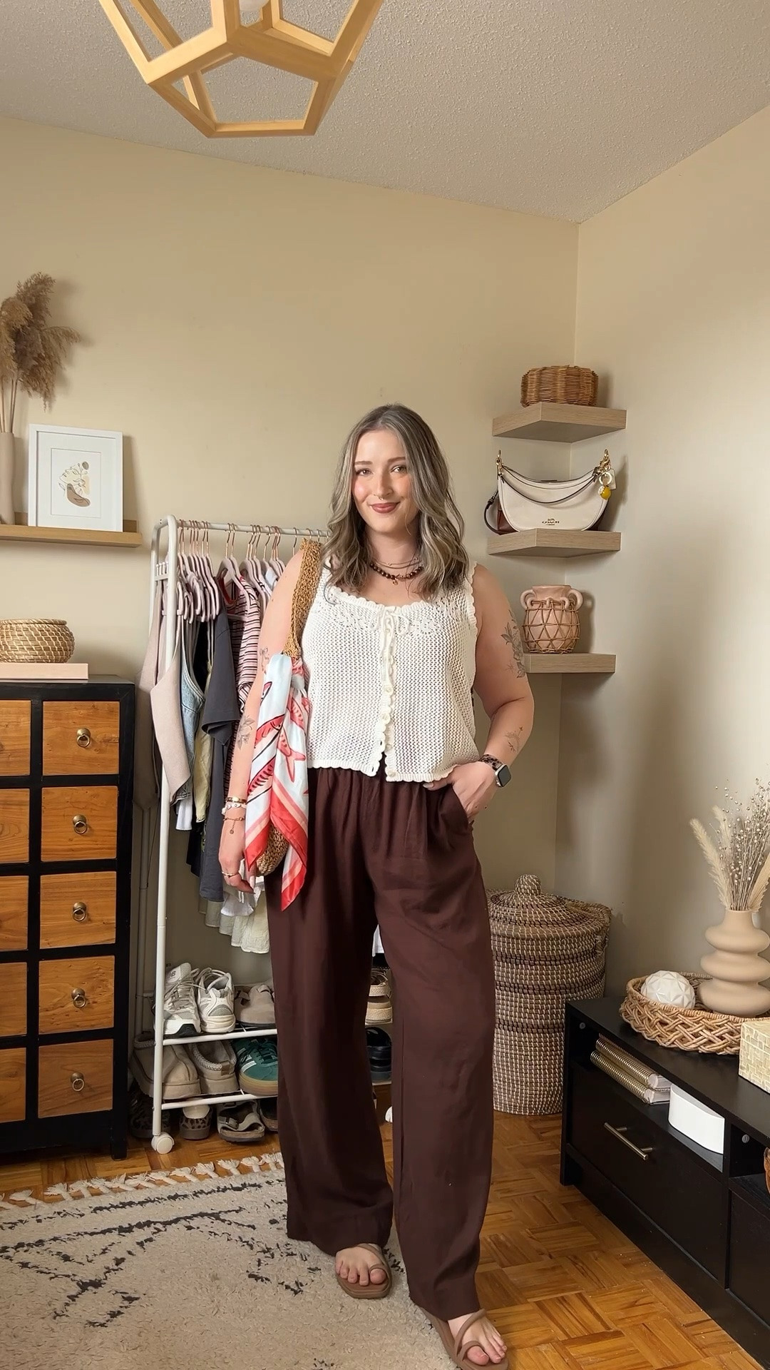Casual summer outfit! Canadian links are under “similar products”. Wearing my usual size L in the crochet tank top, and L tall in the linen pants. I’m a 9.5-10 and wear a 10 in the Crocs sandals

#LTKsummer #LTKmidsize #LTKsale
