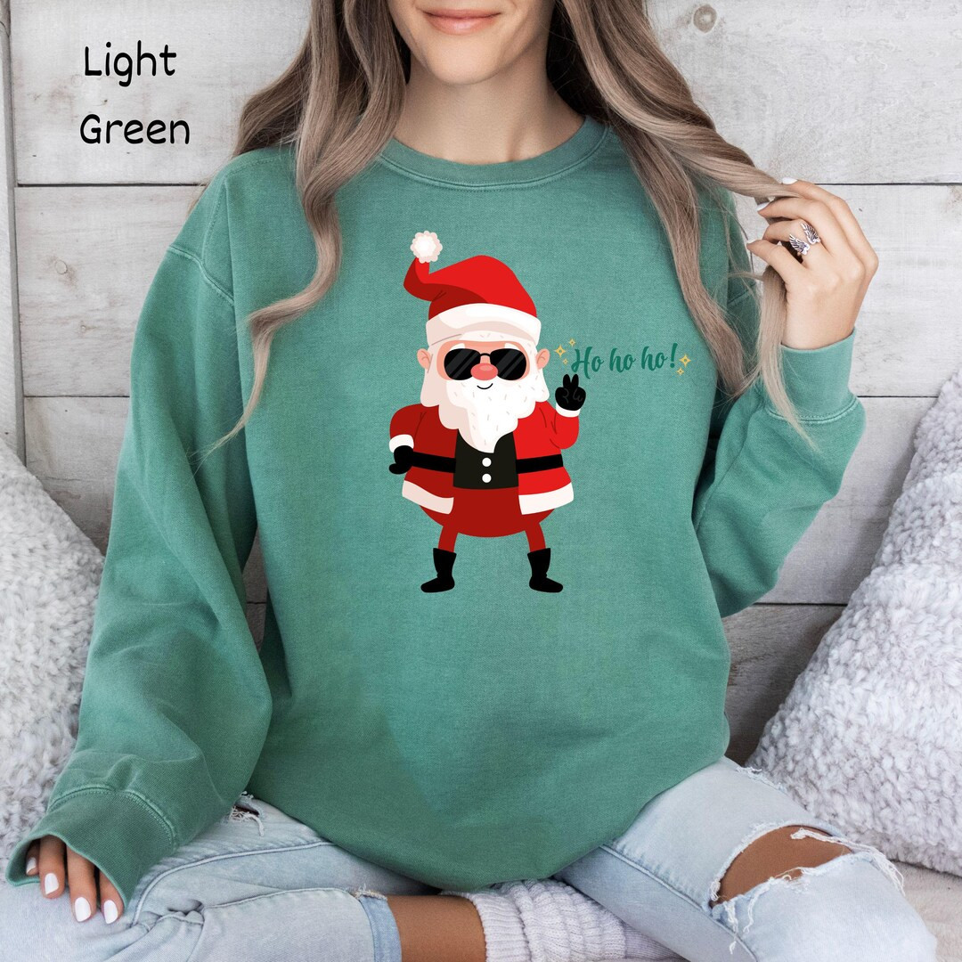 Santa Christmas Oversized Sweatshirt, Holiday Crewneck Sweatshirt, Cozy Unisex Pullover, Comfy Xm... | Etsy (US)