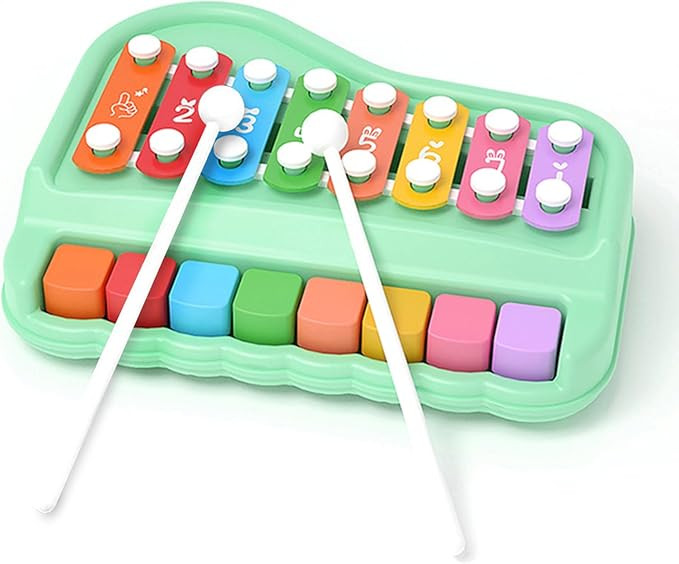 2 in 1 Baby Piano Xylophone for Toddlers 1-3 Years Old, 8 Multicolored Key Keyboard Baby Xylophon... | Amazon (US)