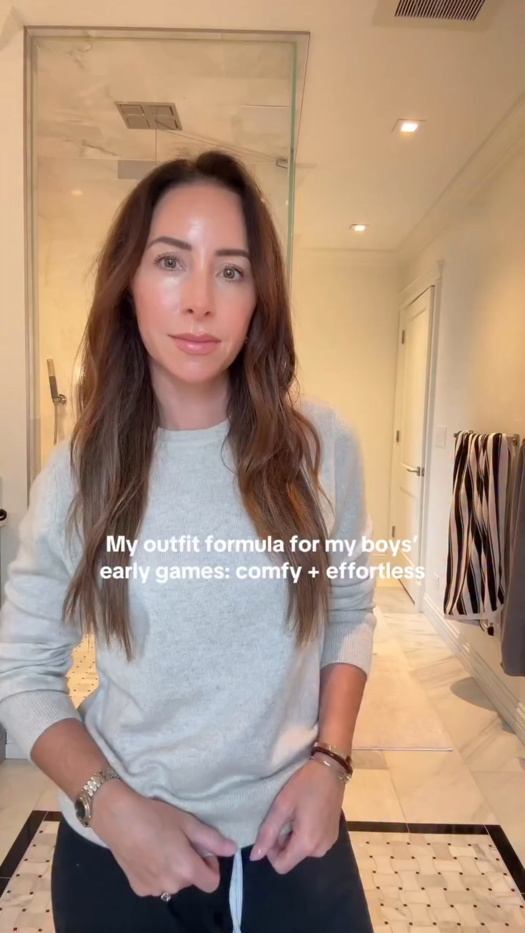 My outfit formula for my boys’ early games: comfy + effortless. I paired my favorite sweatpants with a cozy cashmere sweater, threw on a long coat or trench for fall and a wool coat for winter, and finished it with my go-to sneakers for an effortless cool girl / cool mom look! My sweatpants are 25% off right now! My trench coat is 40% off currently! And my Cashmere sweater is around $50! Save this outfit formula it works anywhere just change out the sweats for jeans! 

Comment “Shop” and I’ll send it all your way! 🛍️💌

#outfitformula #whattoweartoday #howto #howtowear #casualoutfits #comfyoutfits #styleover40 #momstyle #outfitformulas #effortlessstyle #outfitideas #whatiwore #everydayoutfits #simplestyle #pinterestoutfits #dailyoutfits #styleessentials

#LTKU #LTKOver40 #LTKmomlife