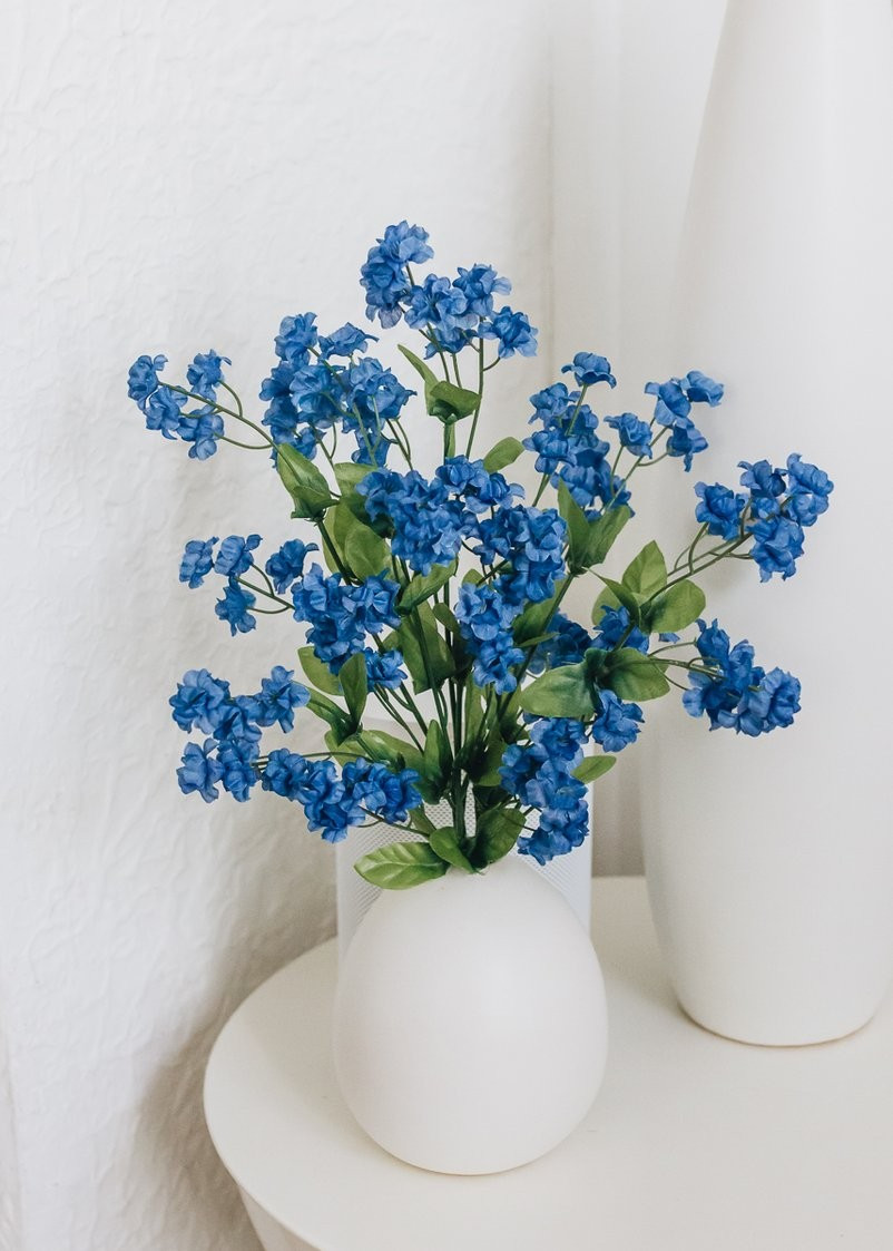 Silk Baby's Breath Flowers in Royal Blue - 19" | Afloral (US)