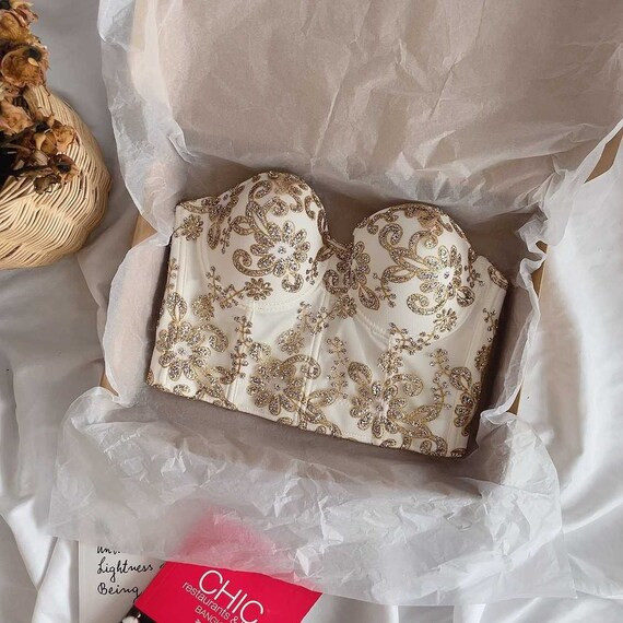 Crop Top Bustier Corset glitter | Etsy | Etsy (US)