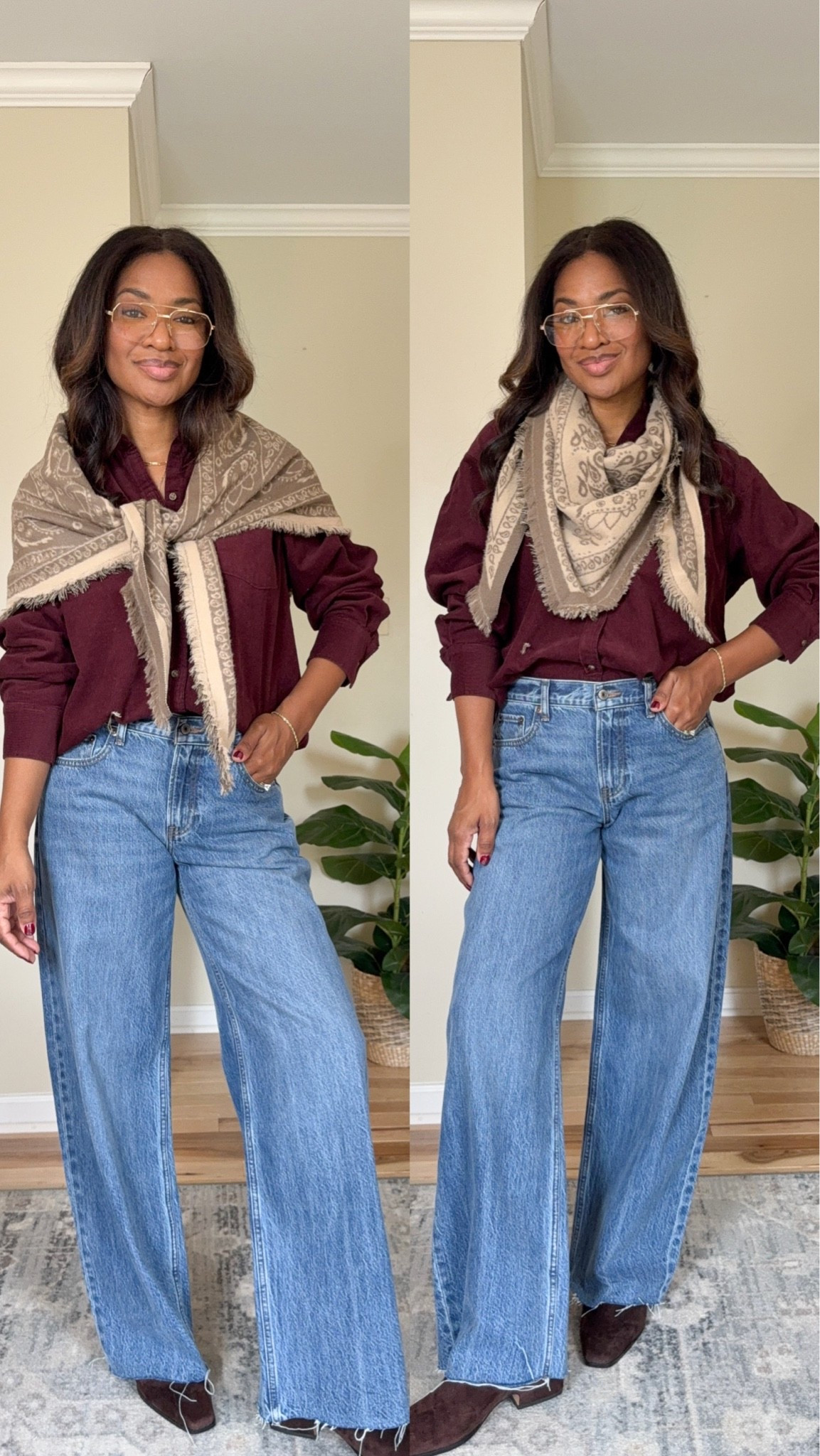 Two ways to wear this shall from Anthro! Wearing a size 27 reg in the jeans, small in button down

#LTKootd #LTKgrwm #LTKOver40