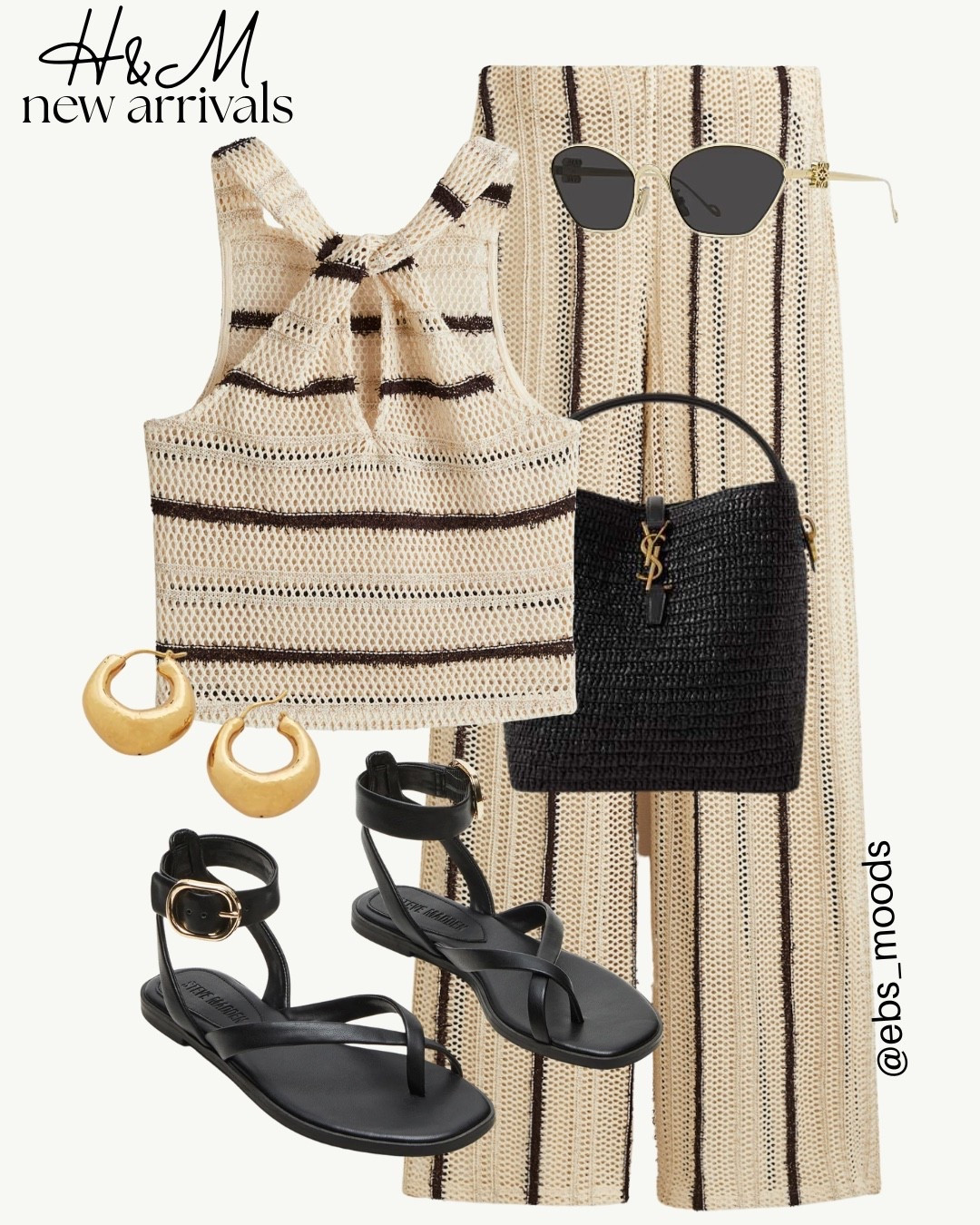 Neutral summer outfit from H&M.

Raffia handbag, black sandals, gold earrings 

#LTKSeasonal #LTKStyleTip #LTKFindsUnder50