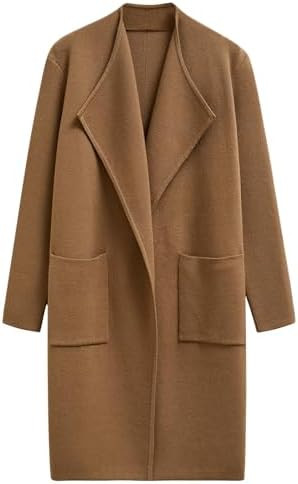 CHICWISH Women Open Front Knit Long Cardigan Patch Pocket Long Sleeve Fall Winter Casual Chunky C... | Amazon (US)