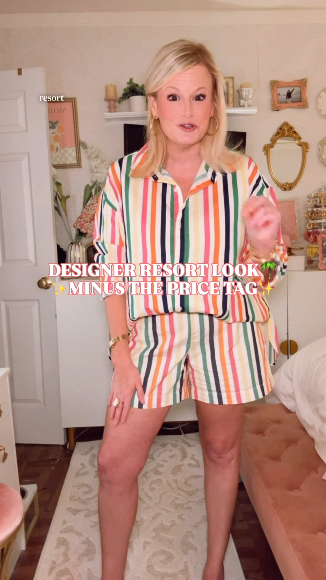 Spring outfits 2026, spring outfits women 2026, vacation outfits beach, beach vacation outfits, matching sets women, two piece sets women, this is the set everyone is packing right now. 🌴

If you’re searching for a vacation outfit, matching set outfit, or resort style set that looks instantly pulled together, this colorful stripe set does all of it in one.

The stripe, the color story, and the easy structure give that designer resort style look that always shows up in higher-end vacation edits. It’s polished, preppy, and bold in a way that feels intentional the second you put it on.

This is exactly where it fits:
 Vacation outfits beach
 Beach vacation outfits
 Resort wear and resort style outfits
 Swimsuit coverup that still looks like a full outfit
 Spring outfits that carry into summer

Both pieces are 100% cotton so it’s lightweight, breathable, and ideal for warm weather travel.

Fit notes:
 Top runs very generous — I would size down
 I’m wearing a medium in both
 
Sold separately so you can customize your fit, which makes this one much easier to get exactly how you want it to sit

This is the kind of set you throw on and immediately look styled, even on a casual day.

matching sets women, two piece sets women, two piece outfit women, matching set outfit, vacation outfits beach, beach vacation outfits, vacation outfit women, resort wear women, resort style outfits, spring outfits 2026, spring outfits women 2026, summer outfits women, swimsuit cover up outfit, colorful outfit women, preppy style outfits, striped set women, cotton set women, coordinated set women

#LTKFindsUnder50 #LTKFindsUnder100 #MatchingSet #TwoPieceSet #VacationOutfit #ResortStyle #BeachOutfit #LookForLess #Boden #LillyPulitzer 



#LTKTravel #LTKSwim #LTKSaleAlert