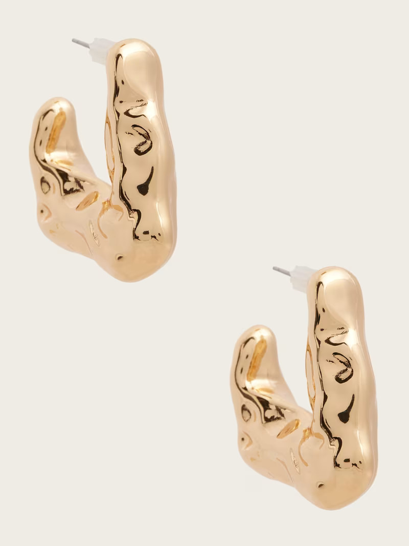 Gold-Tone Geo Hoop Earring | Guess US | Guess (US)