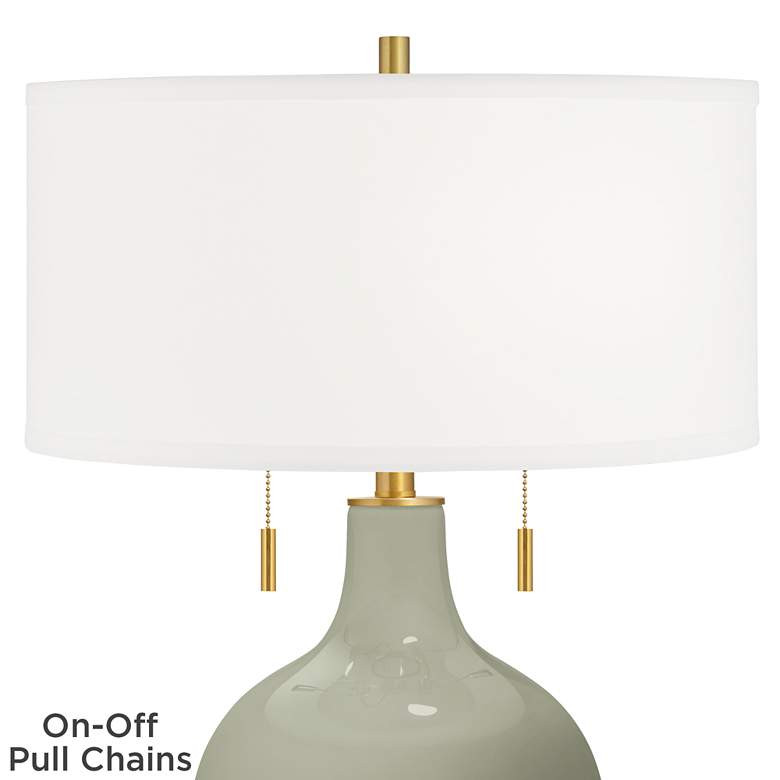Color Plus Toby Brass 28" High Evergreen Fog Green Table Lamp | Lamps Plus