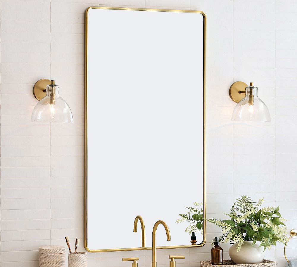 Vintage Rounded Tall Rectangular Mirror | Pottery Barn (US)