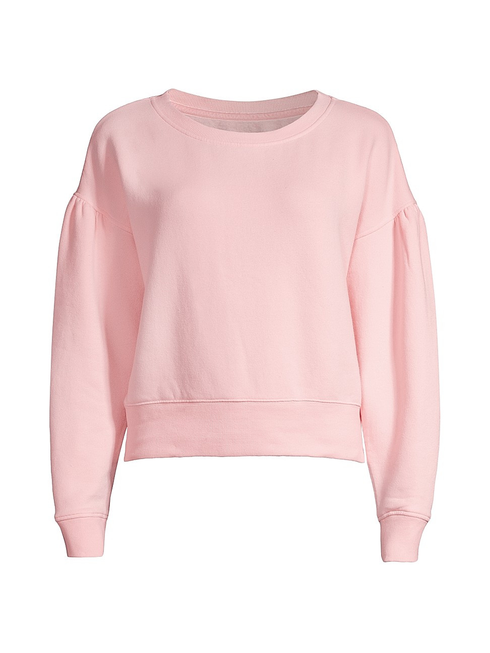 Women's Tenley Cropped Puff-Sleeve Sweatshirt - Pink Opal - Size XS | Saks Fifth Avenue