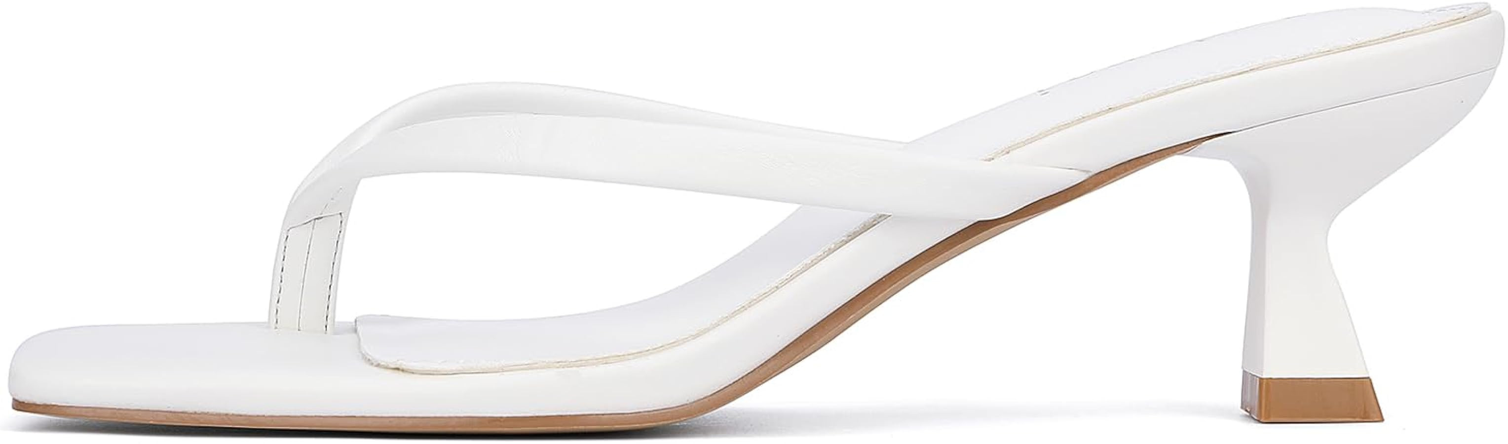 Kitten Flip Flop Thong Low Heels for Women Square Open Toe Slip On Heeled Sandals | Amazon (US)