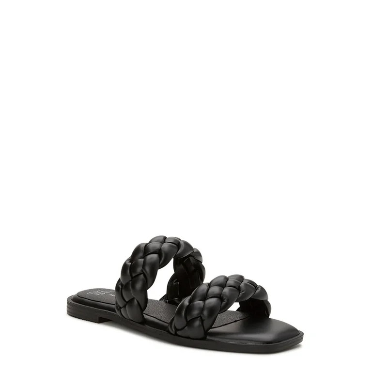 Time and Tru Women's Braided Two Band Sandals | Walmart (US)