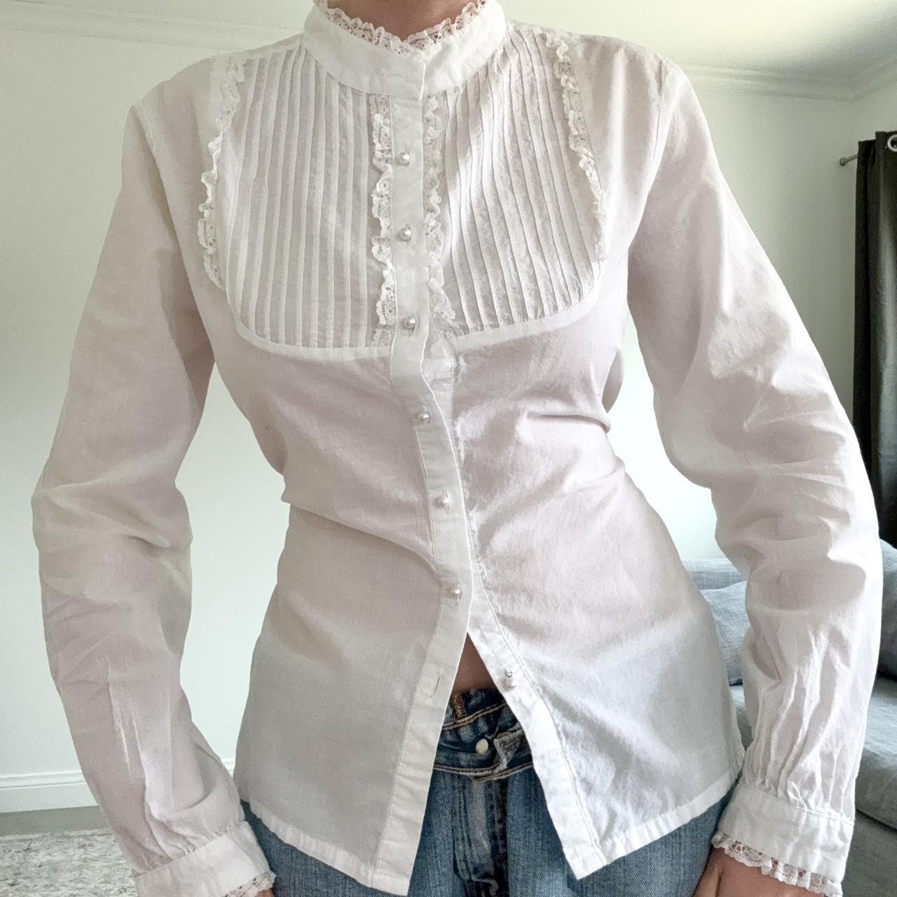 American Vintage Women's Blouse - White - S | Depop US