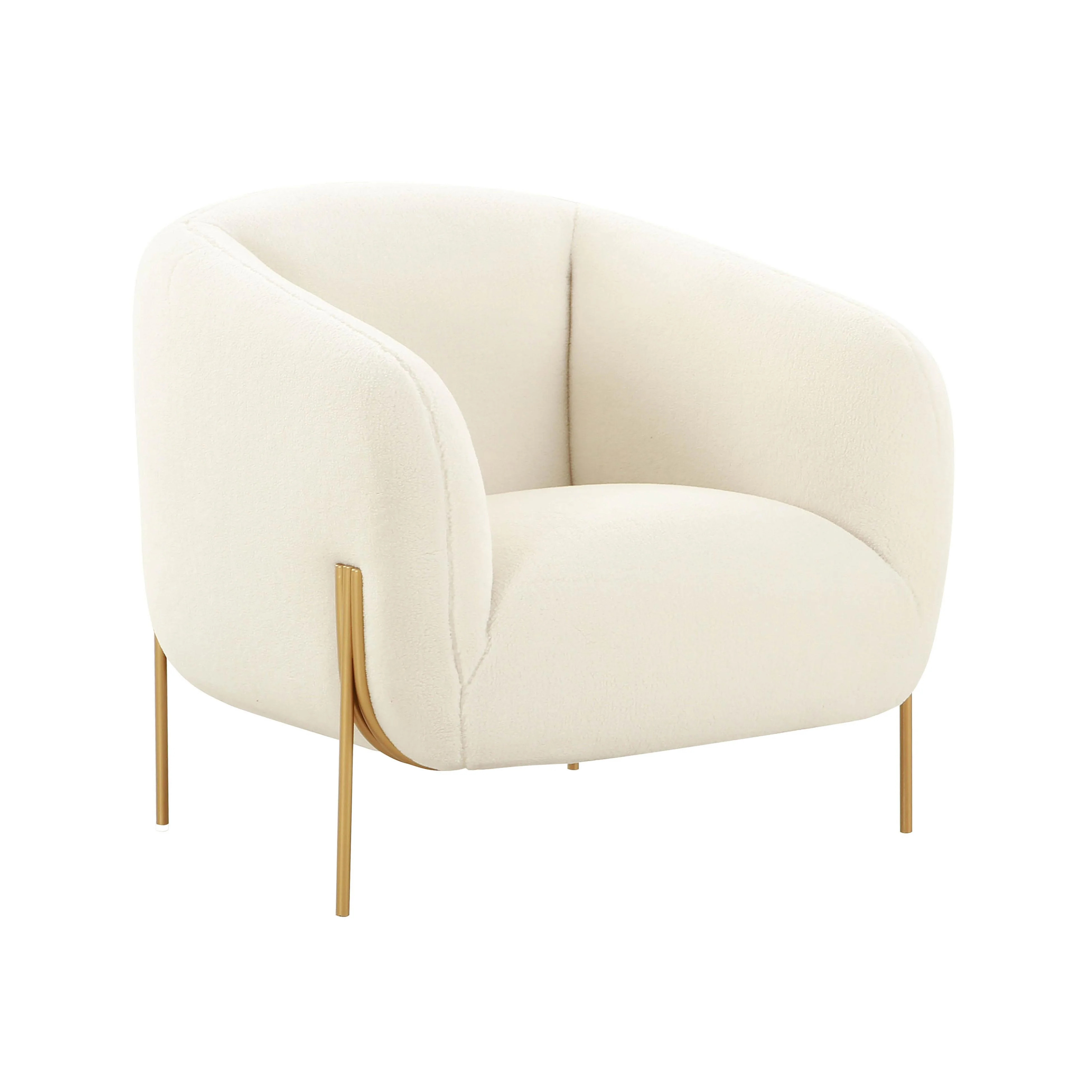 Kandra Cream Performance Vegan Shearling Accent Chair | TOV Furniture