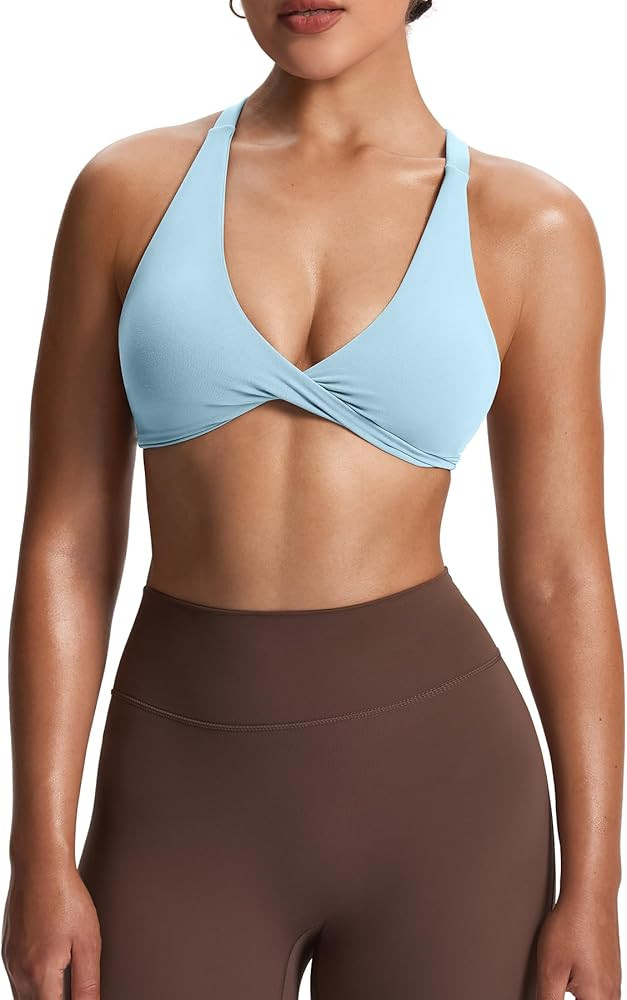 Aoxjox Women's Workout Sports Bras Fitness Satara Low Impact Bra Yoga Crop Tank | Amazon (US)