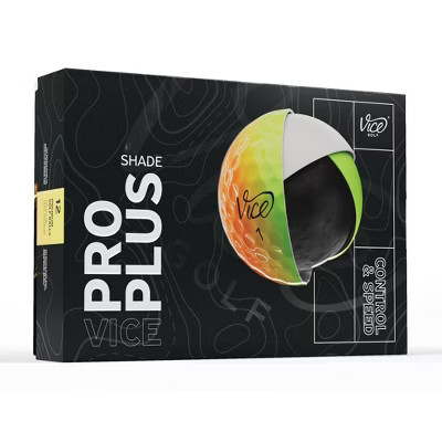 Vice Golf Pro Plus Balls Golf Balls 12pk - Yellow/Orange: Polyurethane & Ionomer Shells | Target