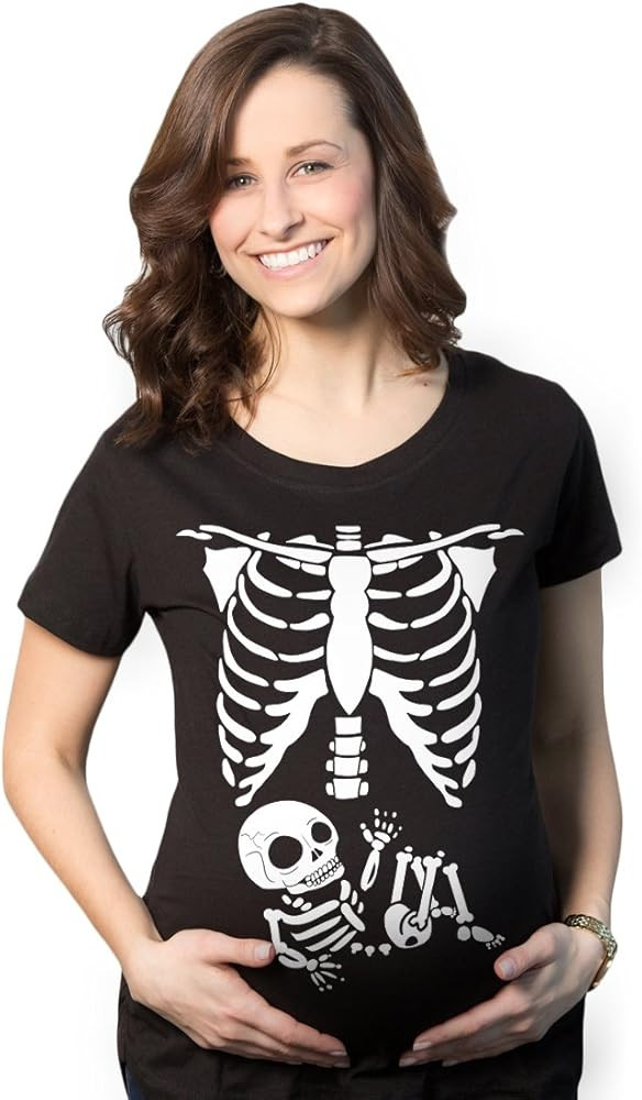 Maternity Skeleton Baby Monster Pumpkin T Shirts Funny Cute Pregnancy Halloween Tees | Amazon (US)