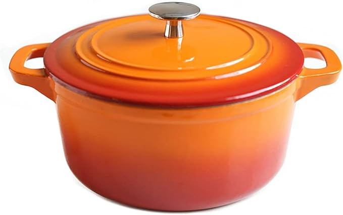 Stock Jar Dutch Oven Gradient Orange Enamel Cast Iron Pot Saucepan Cooking Pot Enameled Coating (... | Amazon (US)