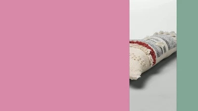 Tufted Multi Fringe Oversized Lumbar Pillow Cream  - Opalhouse™ | Target