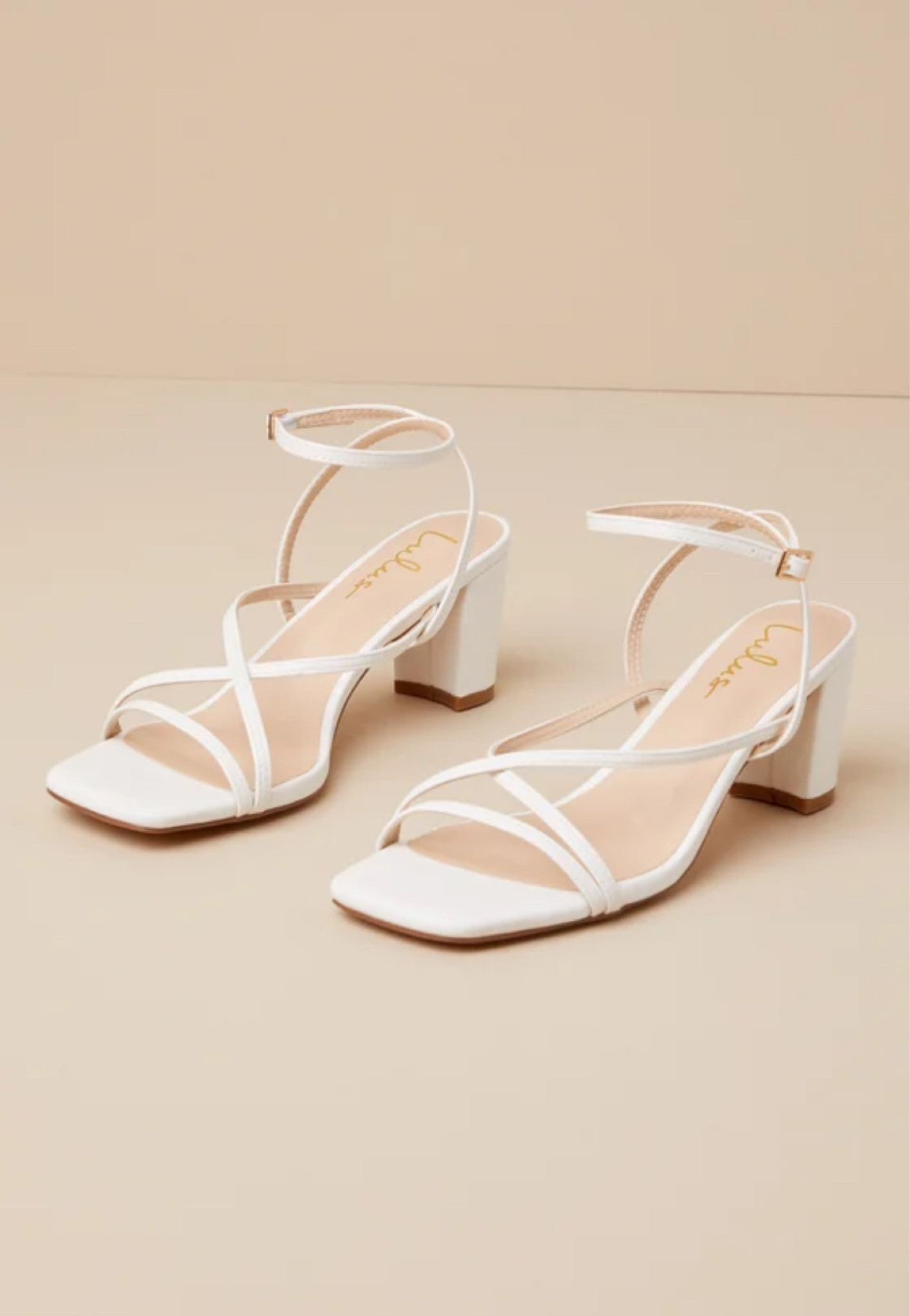 Cheap white heels small heel 2025 - Main Image