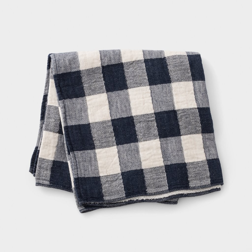 Vintage Check Towels - Navy | Schoolhouse