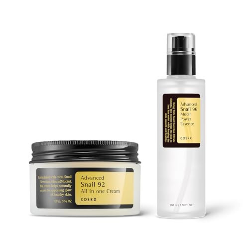 COSRX Best Seller Duo- Snail 92 Cream & Snail 96 Essence, Daily Face Gel Moisturizer and Hydrating Serum for Face with Snail Secretion Filtrate, Korean Skin Care | Amazon (US)