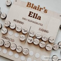 Chore Chart For Kids, 30 Chores, Daily Responsibilities Board | Etsy (US)