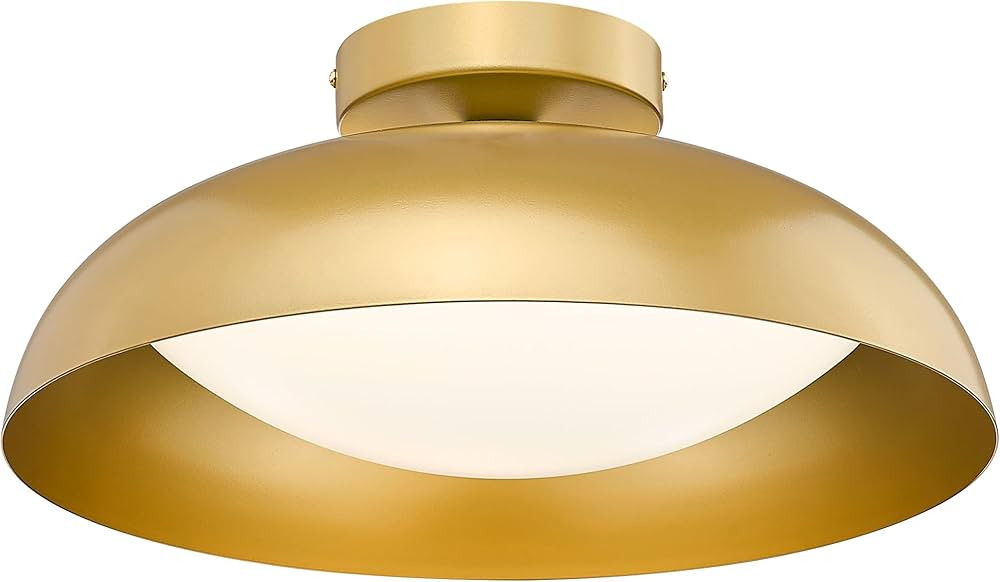 kudos Gold Semi Flush Mount Ceiling Light, 16 Inch LED Ceiling Light Fixtures, 23W/1300Lm Light F... | Amazon (US)