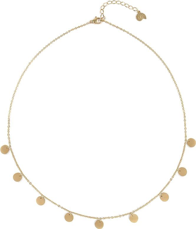 Multi Circles Necklace in Gold Color Necklace with Round Disc Pendants | Amazon (US)