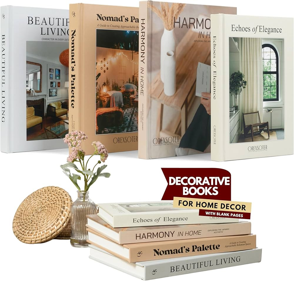Decorative Books for Home Decor with Real Blank Pages Hardcovers Aesthetic Coffee Table Decor Liv... | Amazon (US)