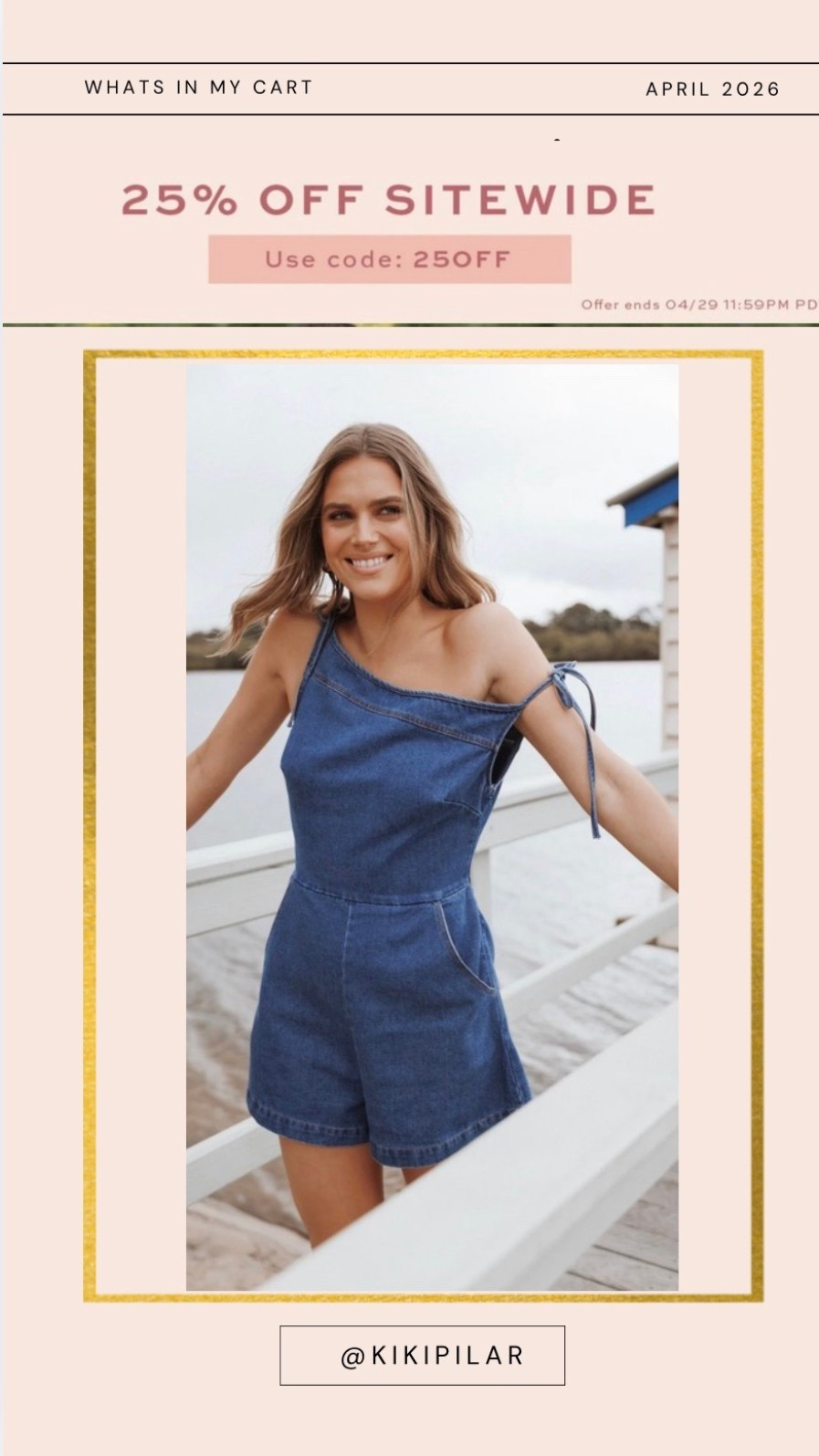 What’s in my cart
Petal & Pup sitewide sale
25% off Petal & Pup
Denim romper on sale
Off the shoulder romper
Summer outfit 
Casual outfit 
Coastal outfit
Beach outfit
Vacation outfit

#LTKSaleAlert #LTKTravel