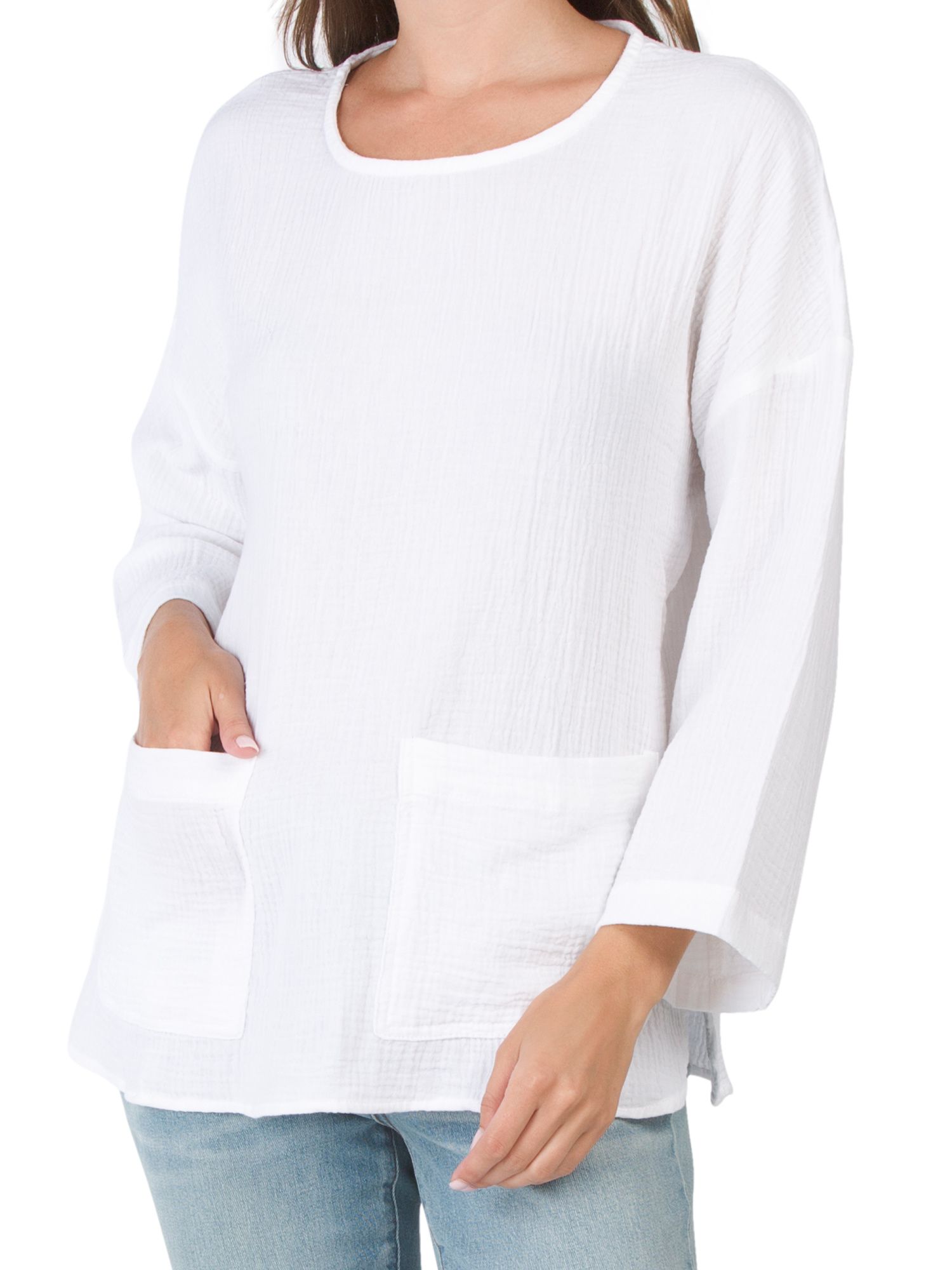 Gauze 2 Pocket Top | TJ Maxx