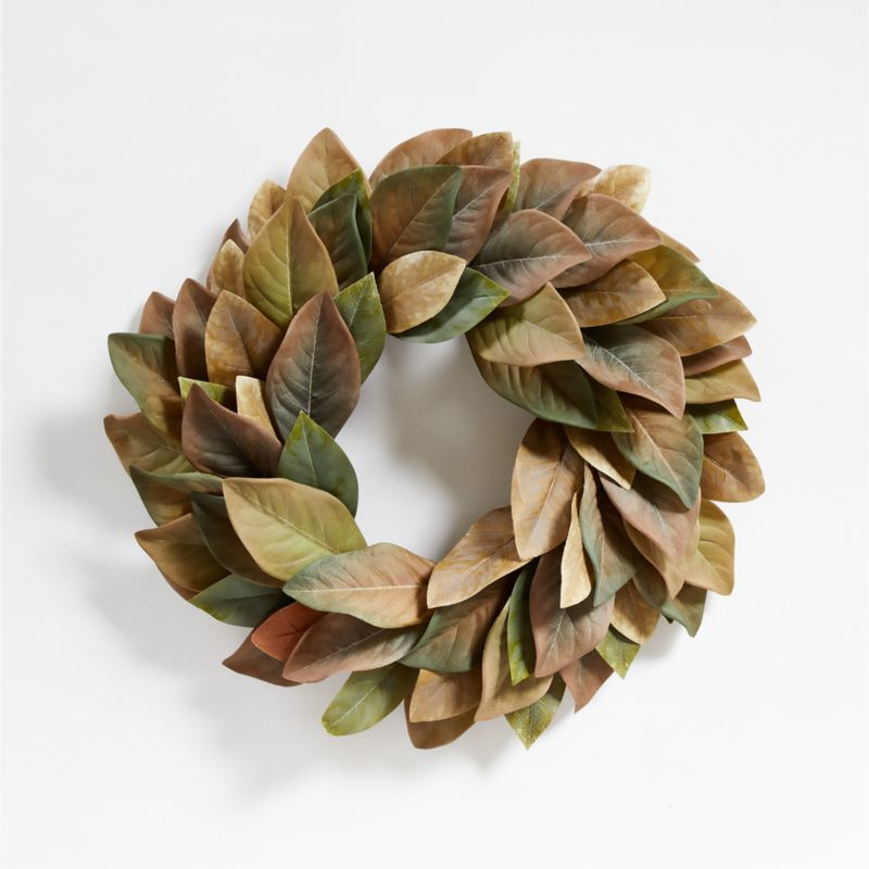 Faux Magnolia Wreath | Crate & Barrel | Crate & Barrel