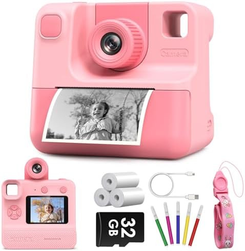 Kids Camera Instant Print, Christmas Birthday Gifts for Toddler Girls Boys Age 3-12, 24MP & 1080P... | Amazon (US)