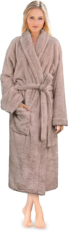 PAVILIA Premium Womens Plush Soft Robe Fluffy, Warm, Fleece Sherpa Shaggy Bathrobe | Amazon (US)