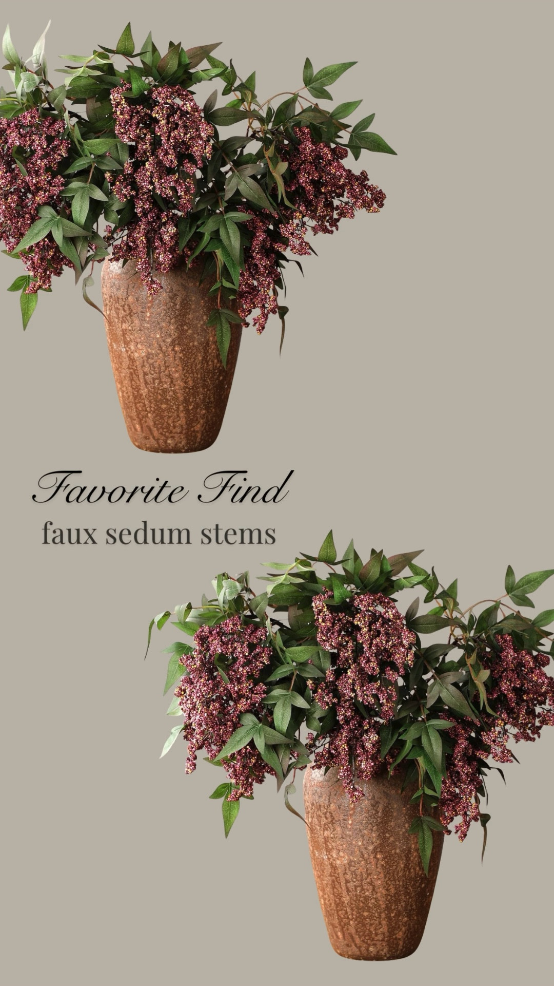 
These faux sedum stems are absolute stunners! Available in several different colors! spring decor, summer, home decor, florals, flowers, stems, modern organic, modern farmhouse, cottage, cozy decor, living room, family room, entryway, dining room, breakfast nook, kitchen, bedroom, guest room, home office #LTKStyleTip

#LTKSeasonal #LTKHome
