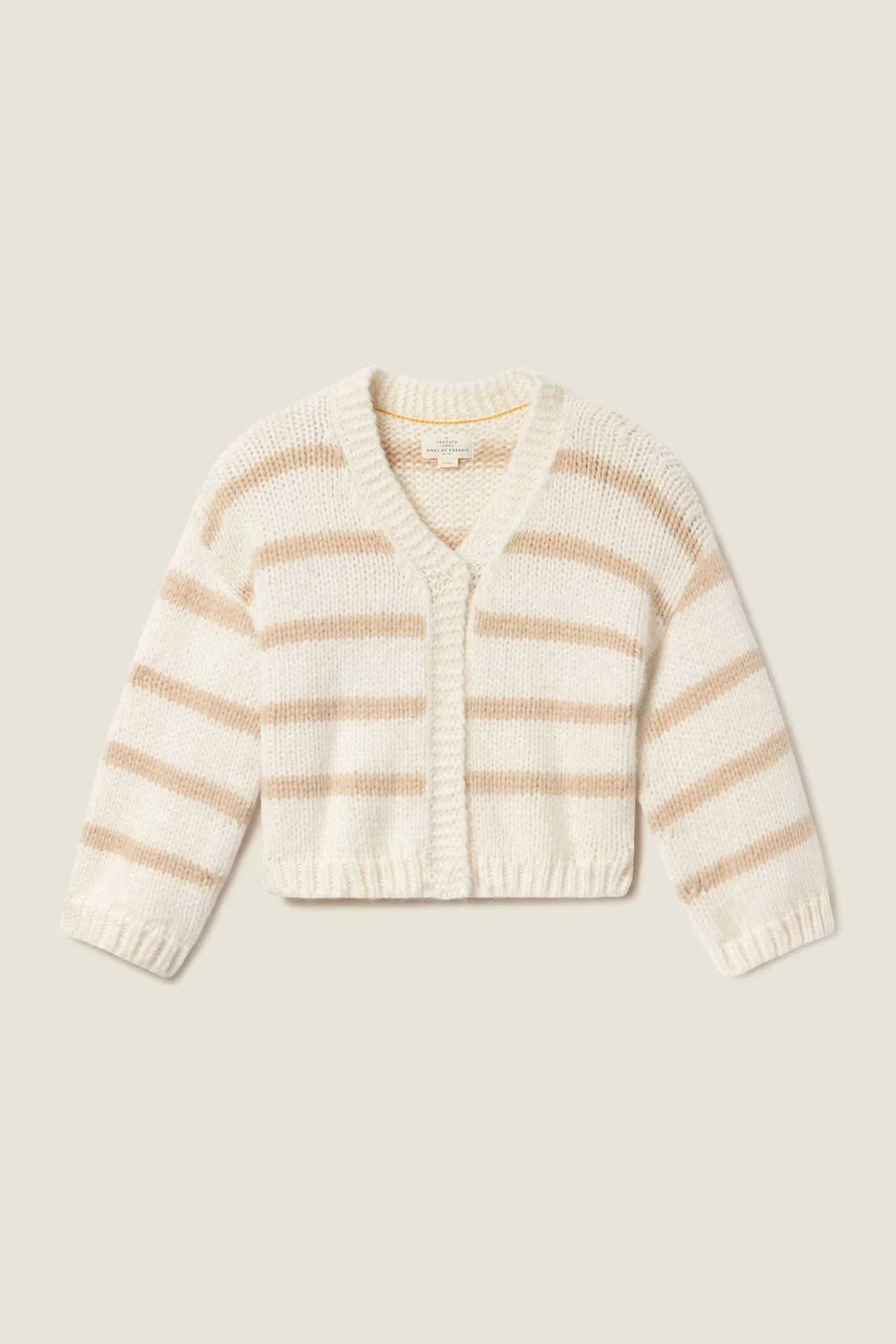 Arlowe Cardigan Antique White Stripe | TROVATA