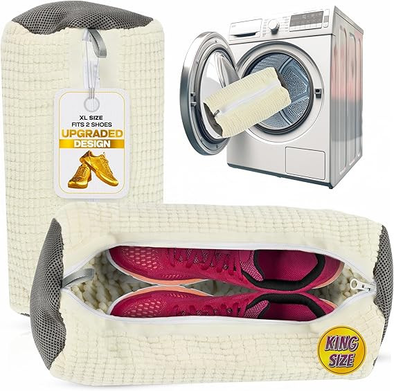 Jumbo Shoe Washing Machine Bag | Laundry Shoe Bag for Washer and Dryer - Reusable Sneaker Washing... | Amazon (US)