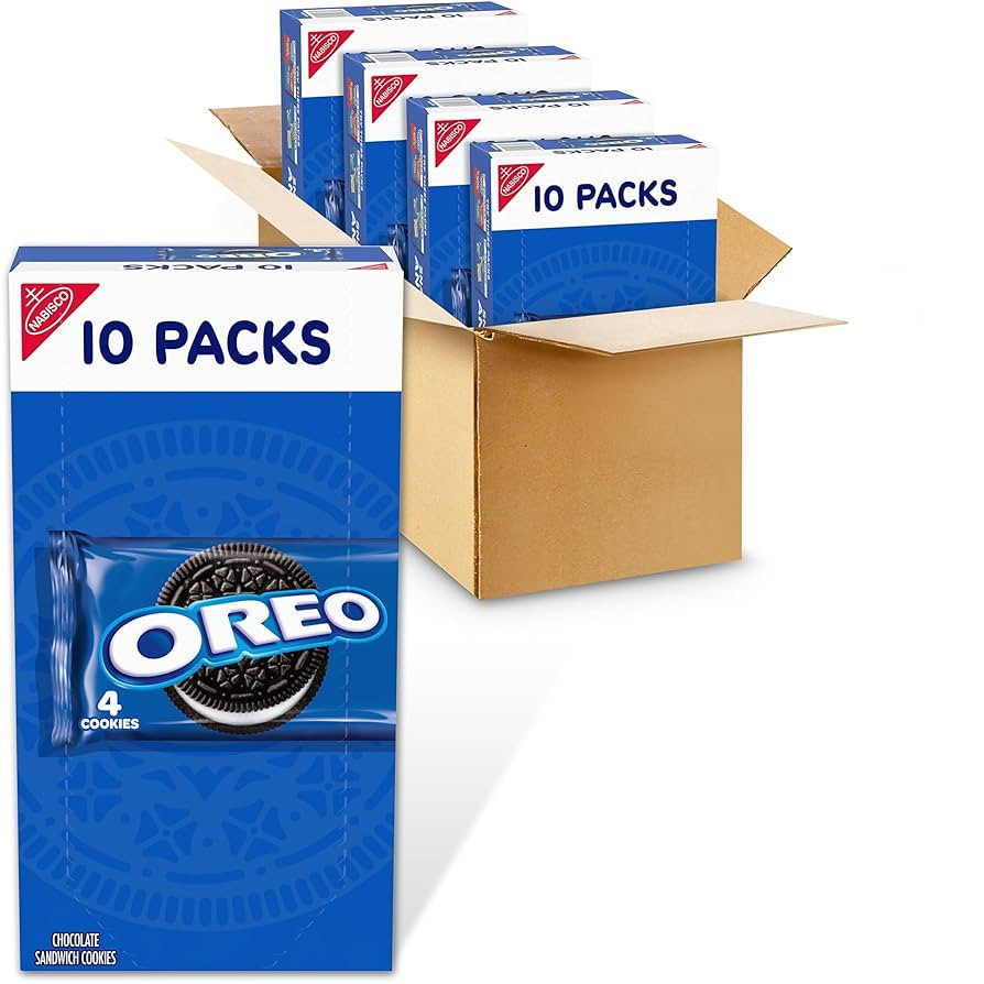 OREO Chocolate Sandwich Cookies, 40 Snack Packs (4 Cookies Per Pack, 4 Boxes) | Amazon (US)