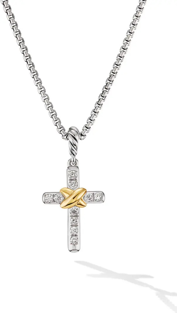 David Yurman Petite Diamond Cross Charm Necklace | Nordstrom | Nordstrom