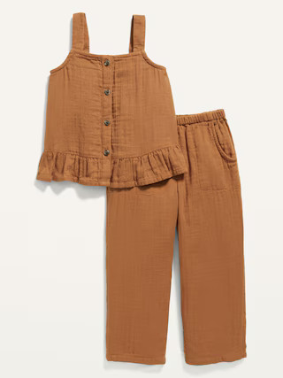 Sleeveless Button-Front Top & Pants Set for Toddler Girls | Old Navy (US)